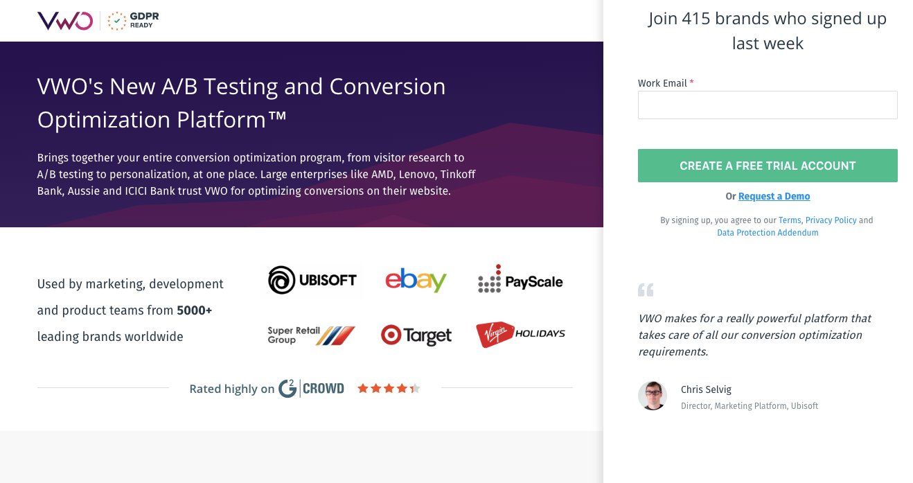tailored landing pages for new visitors
