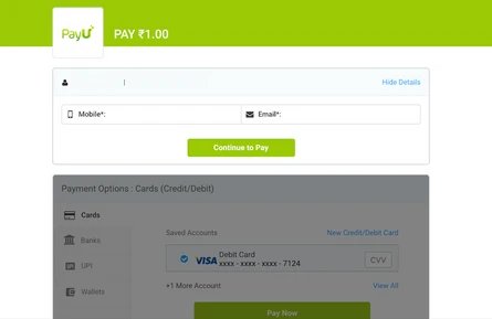 control version of A/B test on payu.com's checkout page
