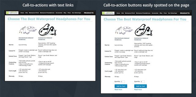 difference between CTA links and CTA buttons