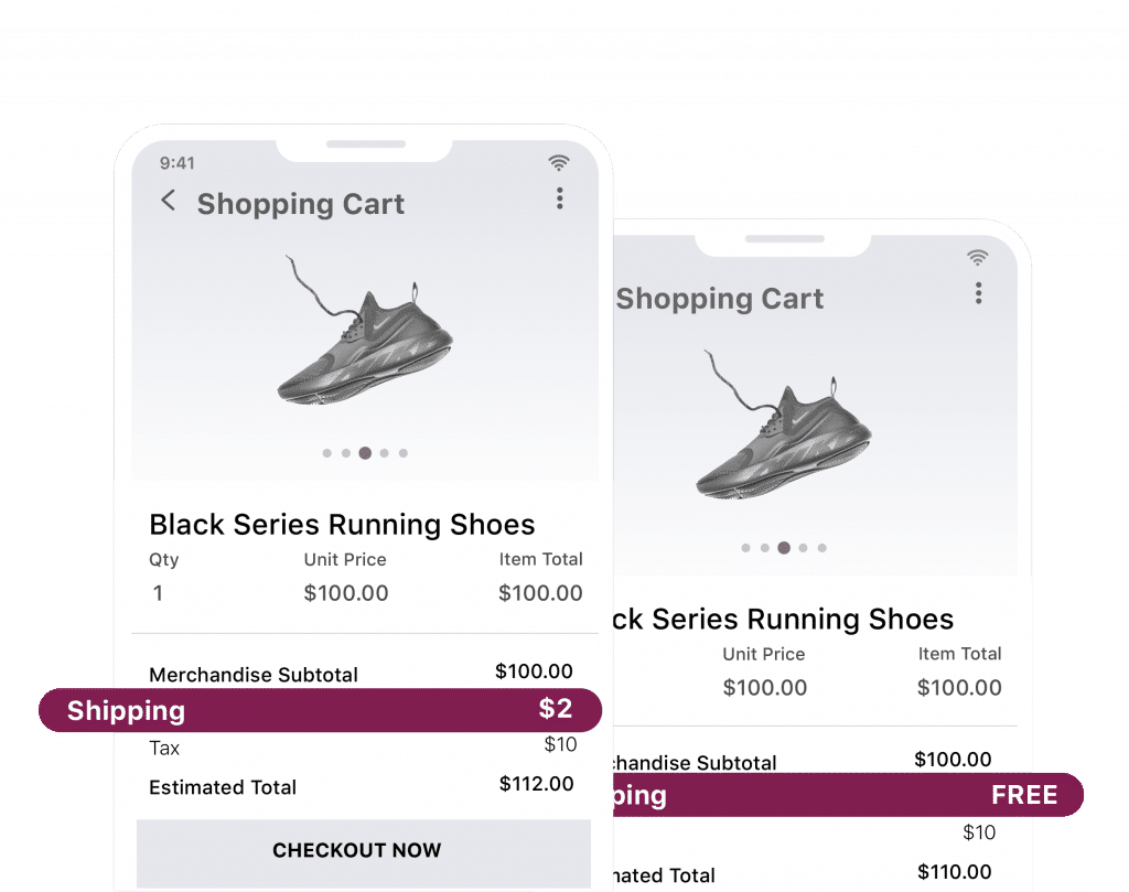 test dynamic shipping prices on shopping cart checkout pages