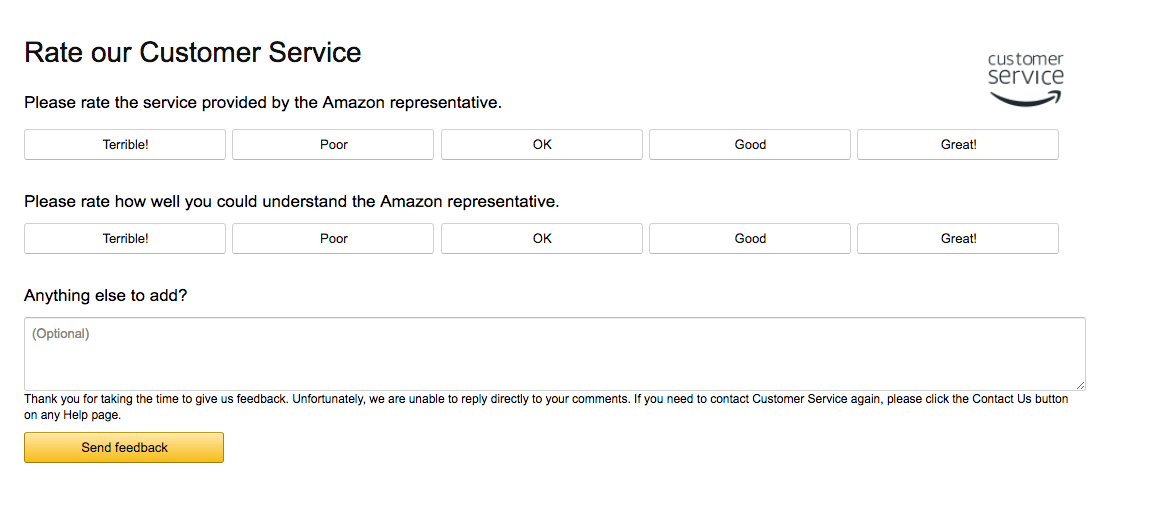 Amazon's Survey Form