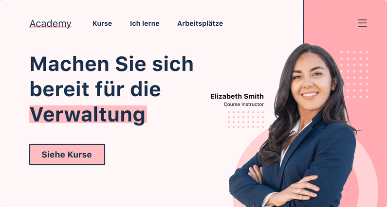 Example of a hero banner with the headline personalized for discount lovers from Germany.