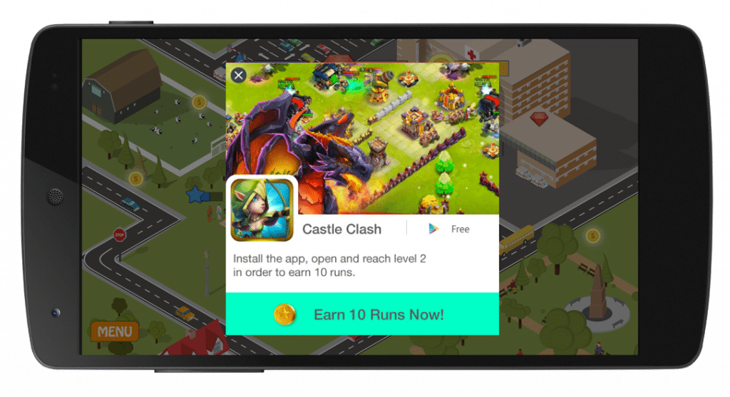 example of in-app advertisements within gaming apps