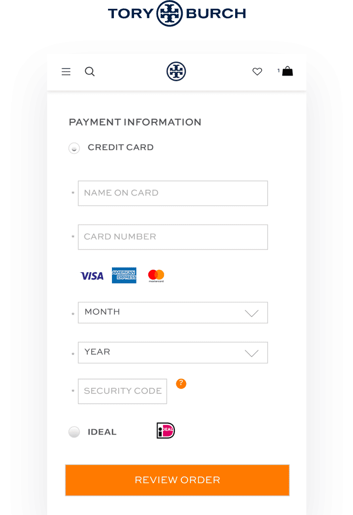 lack of payment options on the checkout page